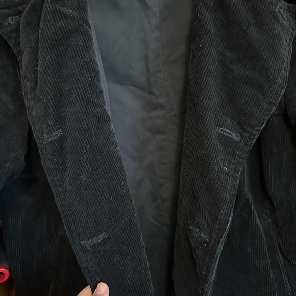 The Bronson Mfg Heritage Corduroy Peacoat Double Breasted Coat Black Retro Sz 40 - Picture 8 of 10